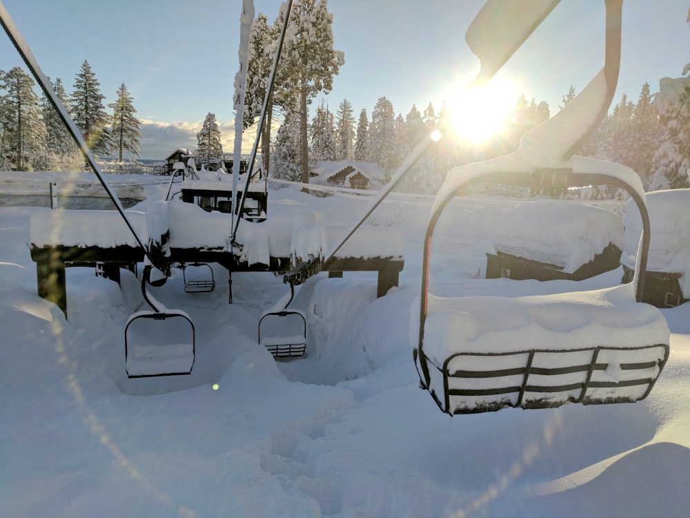 Snow continues at Lake Tahoe ski resorts
