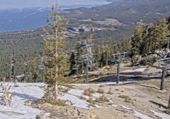A lack of snow, like this spot at Heavenly, has resulted in many Tahoe ski resorts closing early this season.